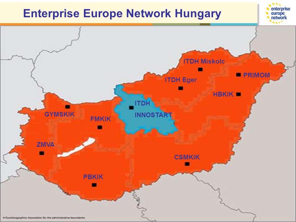 ITDH INNOSTART PRIMOM CSMKIK HBKIK PBKIK ZMVA GYMSKIK FMKIK ITDH Eger Enterprise Europe Network Hungary ITDH Miskolc