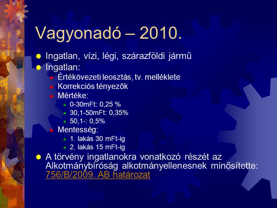 Vagyonadó – 2010.