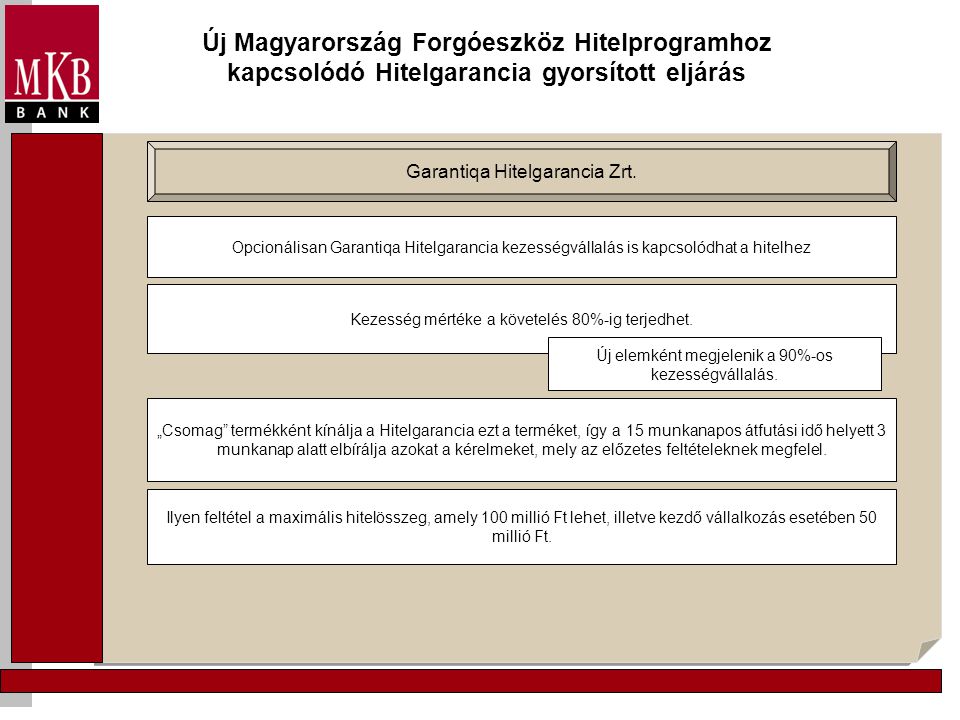 Új Magyarország Forgóeszköz Hitelprogramhoz kapcsolódó Hitelgarancia gyorsított eljárás Garantiqa Hitelgarancia Zrt.