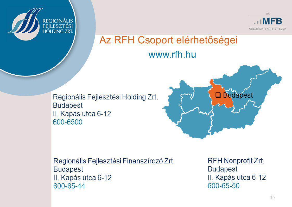 Az RFH Csoport elérhetőségei 16   Regionális Fejlesztési Holding Zrt.