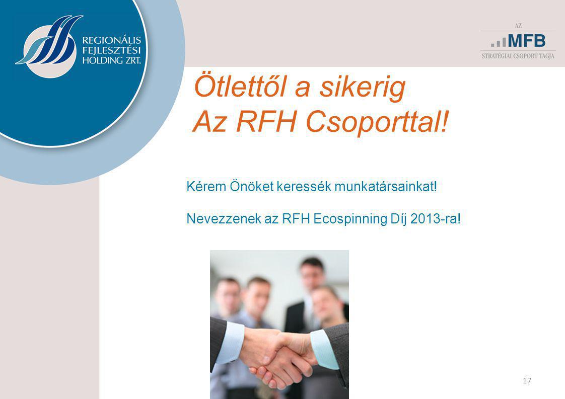 Ötlettől a sikerig Az RFH Csoporttal. 17 Kérem Önöket keressék munkatársainkat.