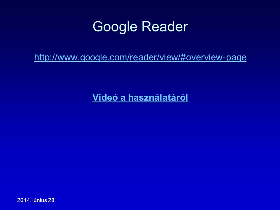 Google Reader   Videó a használatáról
