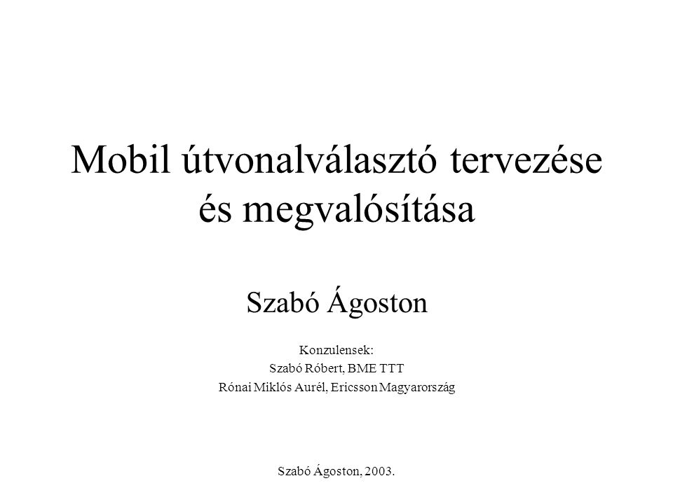 Szabó Ágoston, 2003.