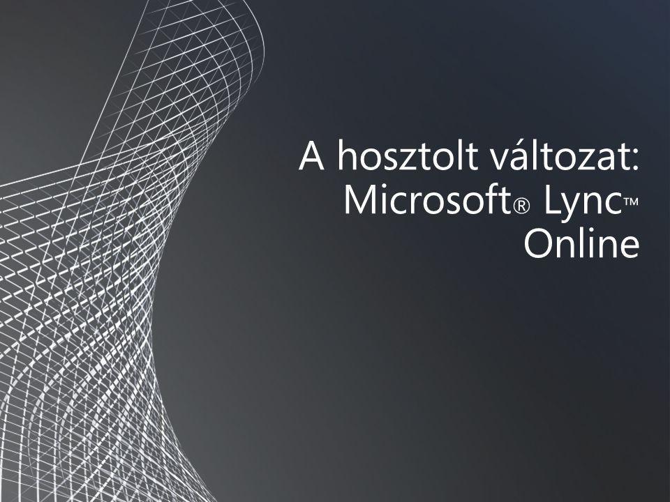 A hosztolt változat: Microsoft ® Lync ™ Online