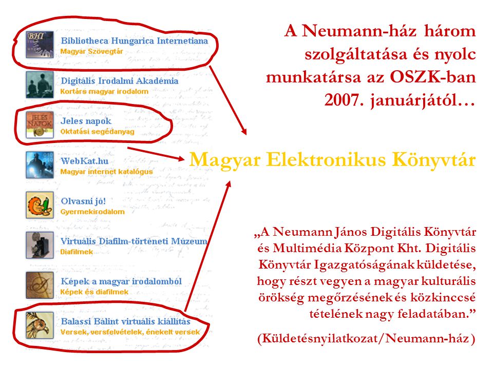 „A Neumann János Digitális Könyvtár és Multimédia Központ Kht.