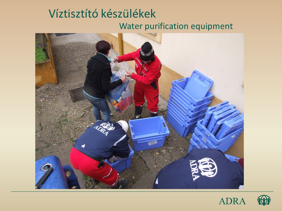 ADRA Víztisztító készülékek Water purification equipment