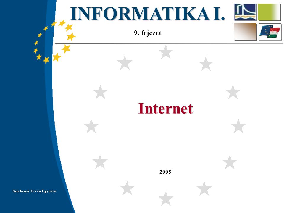 INFORMATIKA I. 9. fejezet 2005 Széchenyi István Egyetem Internet