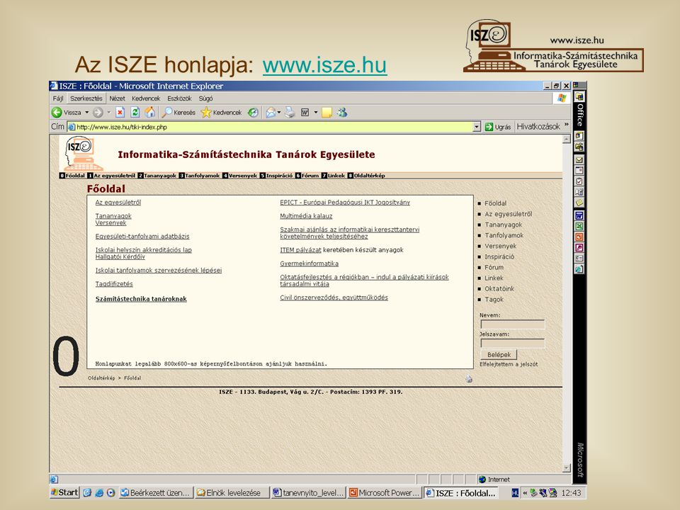 Az ISZE honlapja:
