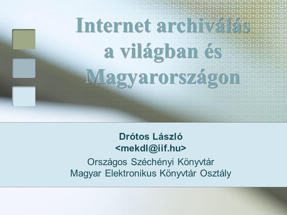 Drótos László Országos Széchényi Könyvtár Magyar Elektronikus Könyvtár Osztály
