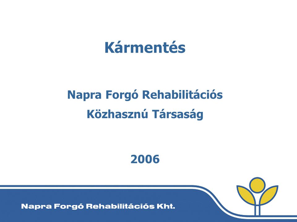 Kármentés Napra Forgó Rehabilitációs Közhasznú Társaság 2006