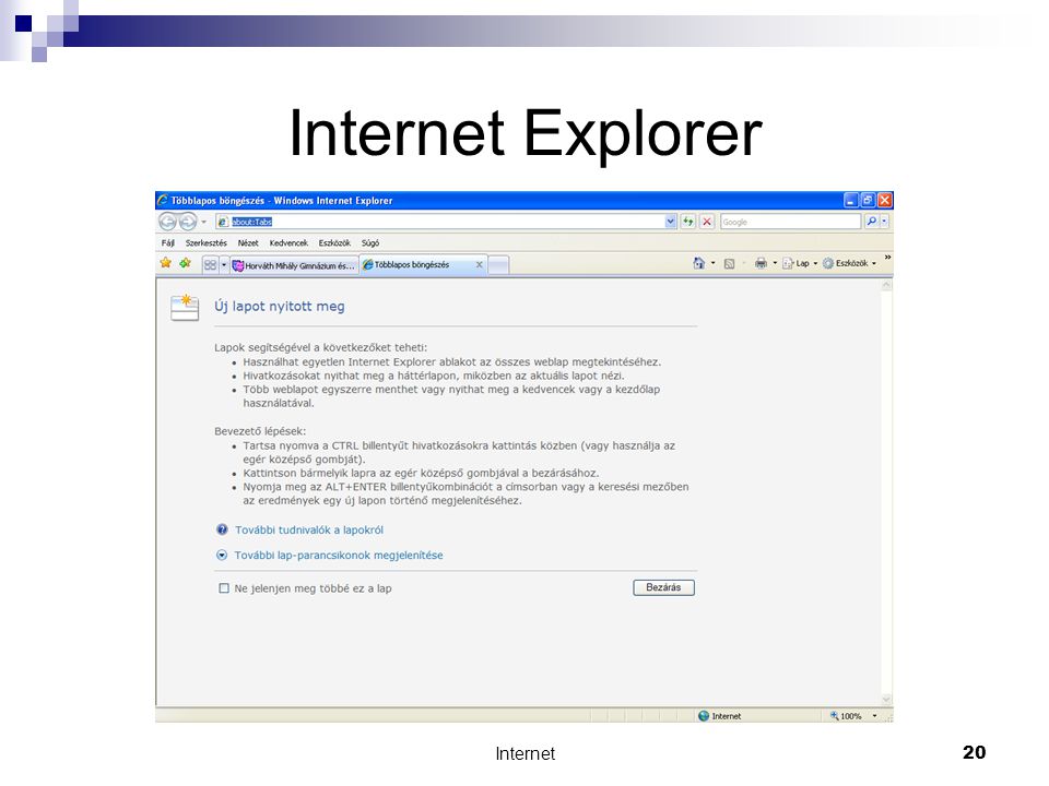 Internet20 Internet Explorer