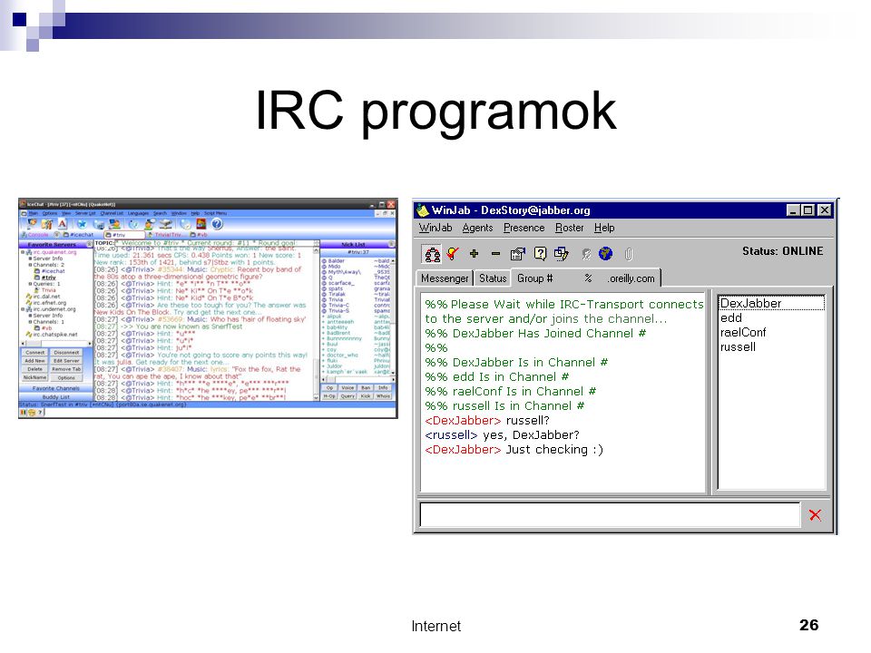 Internet26 IRC programok
