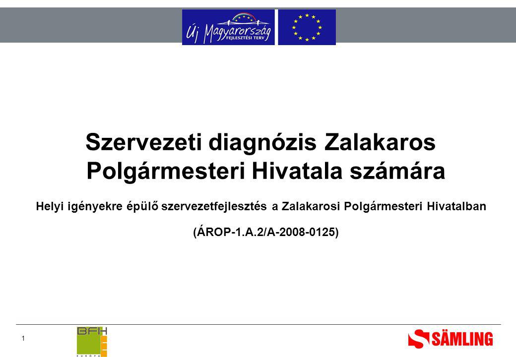 1 Szervezeti diagnózis Zalakaros Polgármesteri Hivatala számára Helyi igényekre épülő szervezetfejlesztés a Zalakarosi Polgármesteri Hivatalban (ÁROP-1.A.2/A )