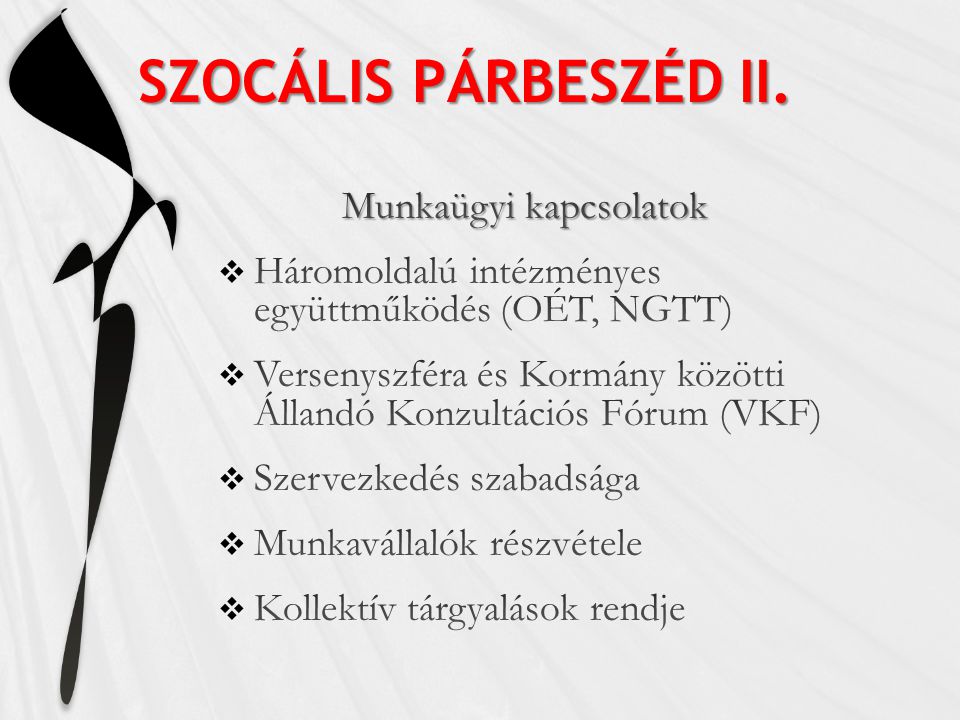 SZOCÁLIS PÁRBESZÉD II.