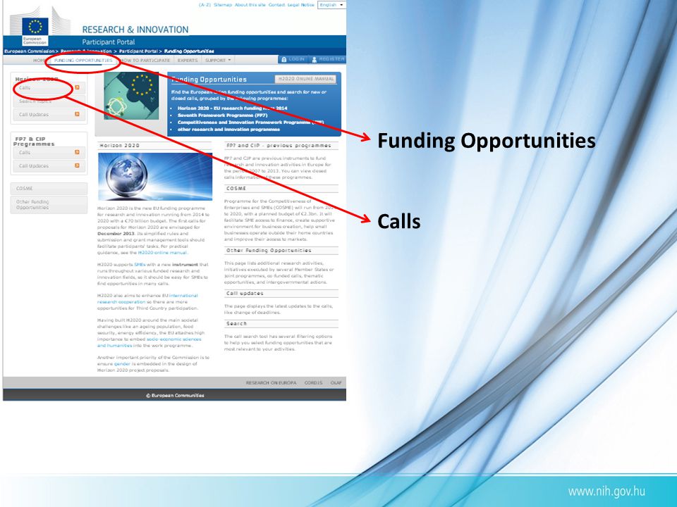 Funding Opportunities Calls