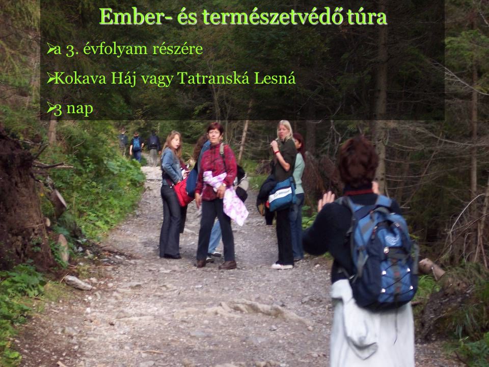Ember- és természetvédő túra  a 3. évfolyam részére  Kokava Háj vagy Tatranská Lesná  3 nap