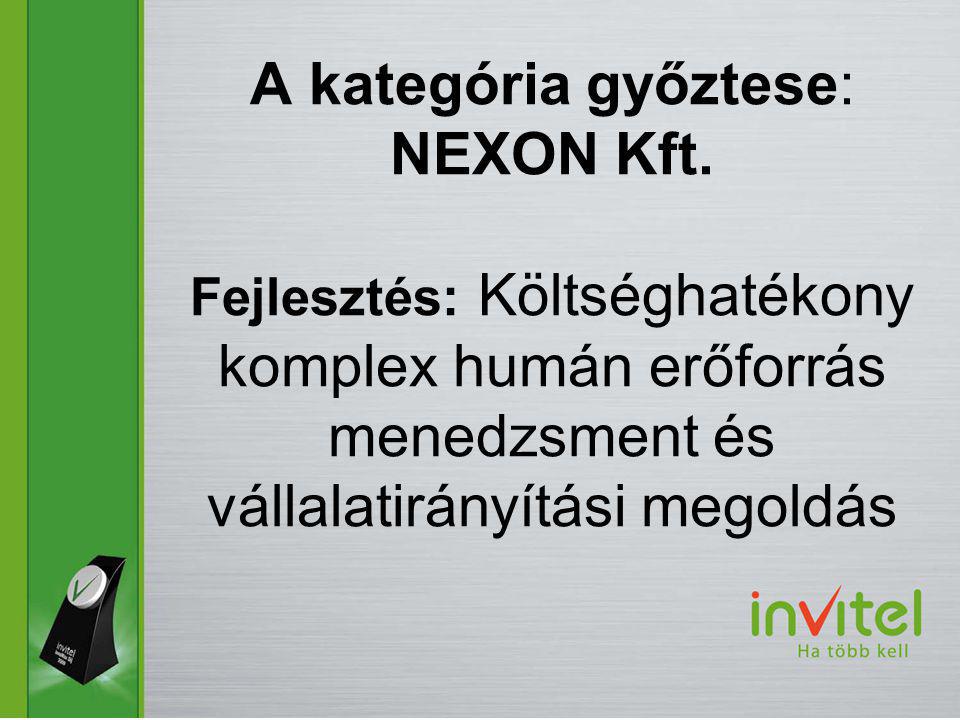 A kategória győztese: NEXON Kft.