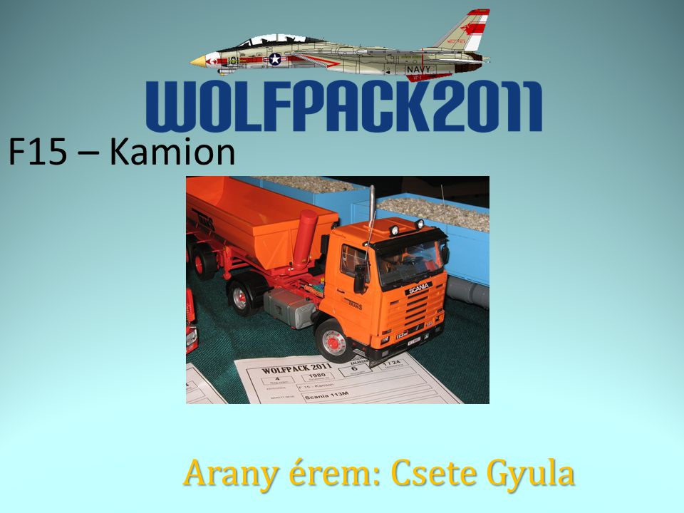 F15 – Kamion Arany érem: Csete Gyula