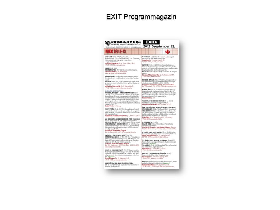 EXIT Programmagazin
