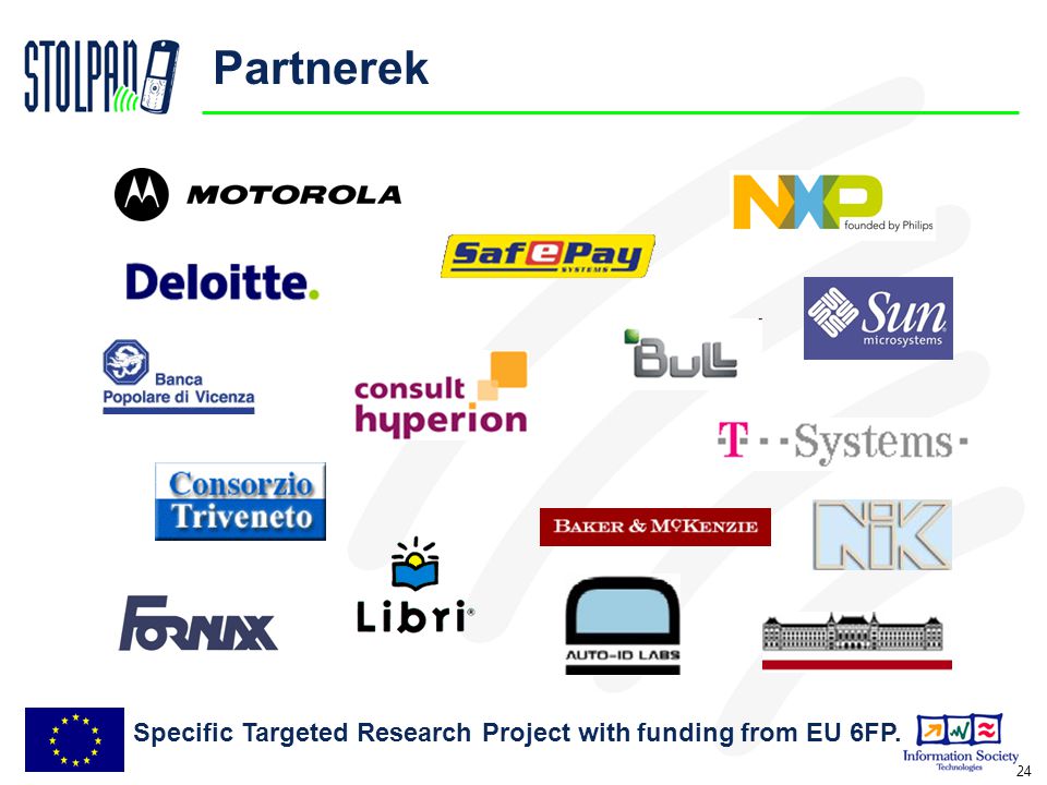 24 Partnerek Specific Targeted Research Project with funding from EU 6FP.