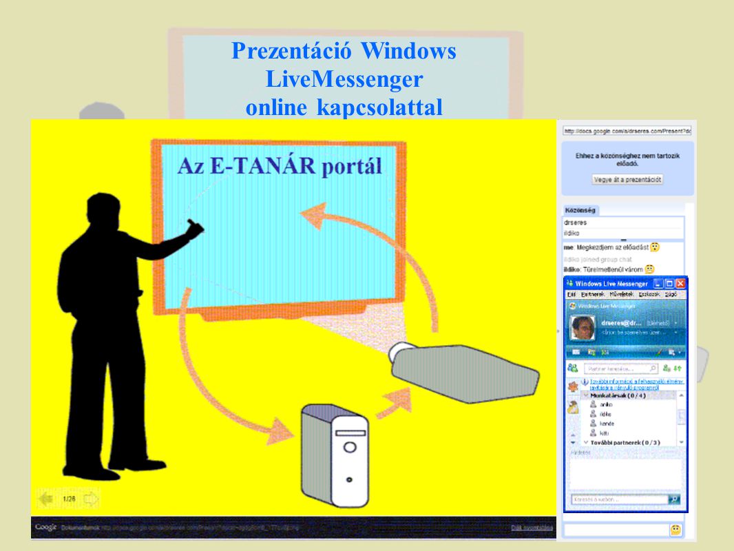 Prezentáció Windows LiveMessenger online kapcsolattal