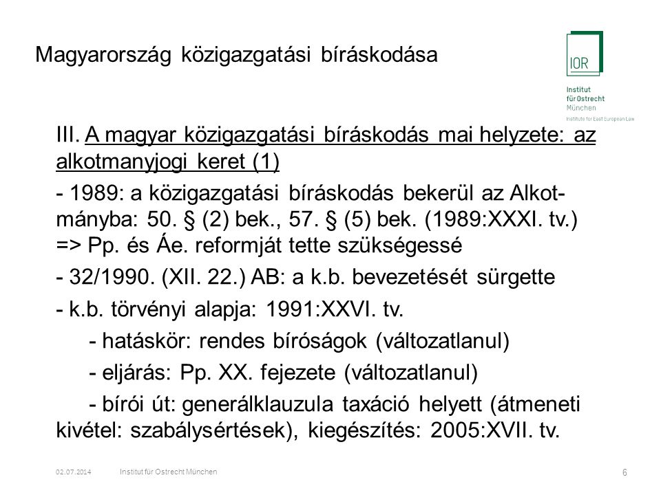Magyarország közigazgatási bíráskodása III.