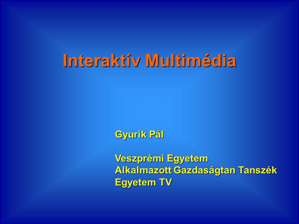 Interaktív Multimédia Gyurik Pál Veszprémi Egyetem Alkalmazott Gazdaságtan Tanszék Egyetem TV