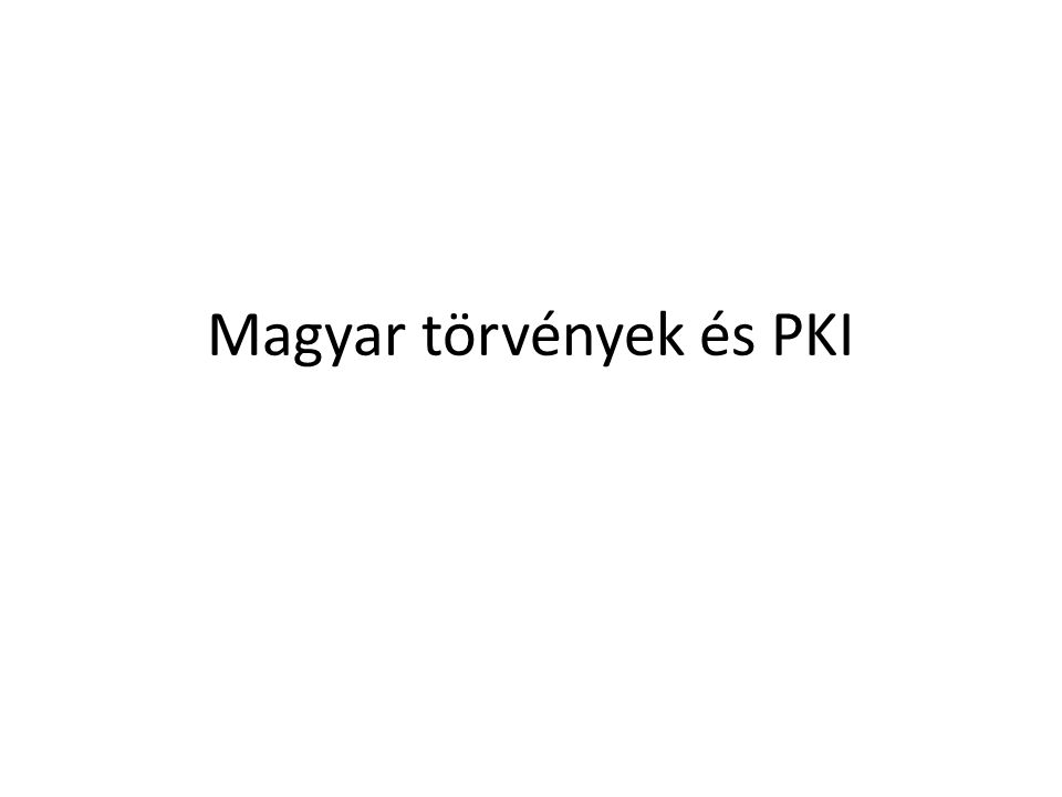 Magyar törvények és PKI