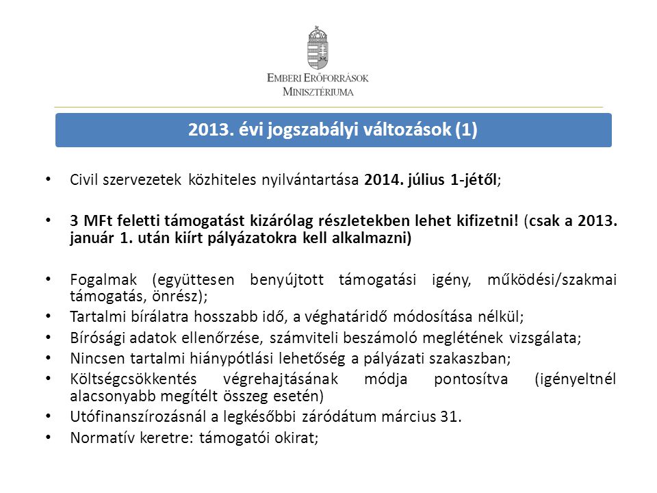• Civil szervezetek közhiteles nyilvántartása 2014.