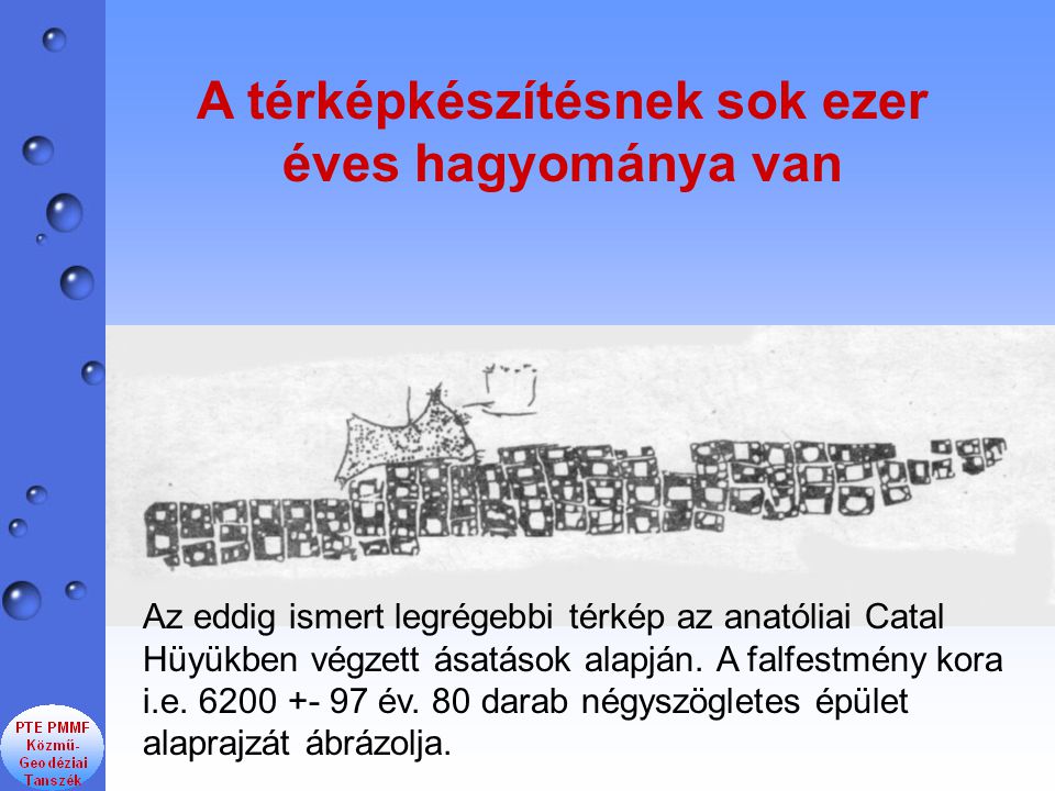 Az eddig ismert legrégebbi térkép az anatóliai Catal Hüyükben végzett ásatások alapján.