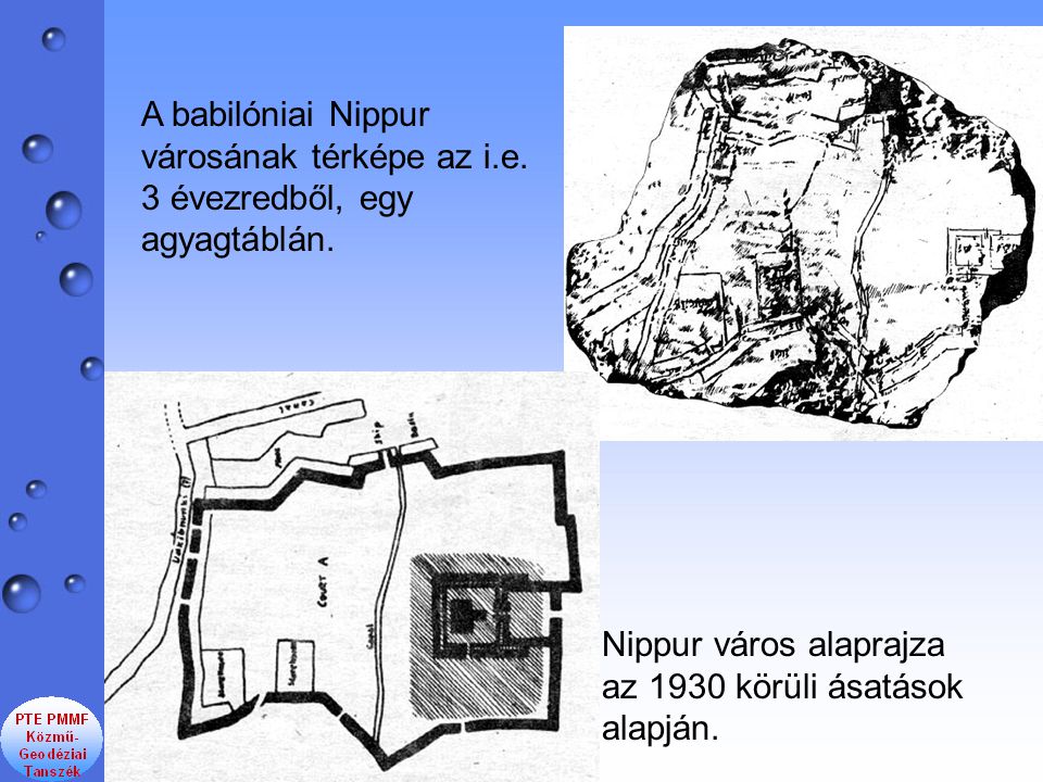 Nippur város alaprajza az 1930 körüli ásatások alapján.