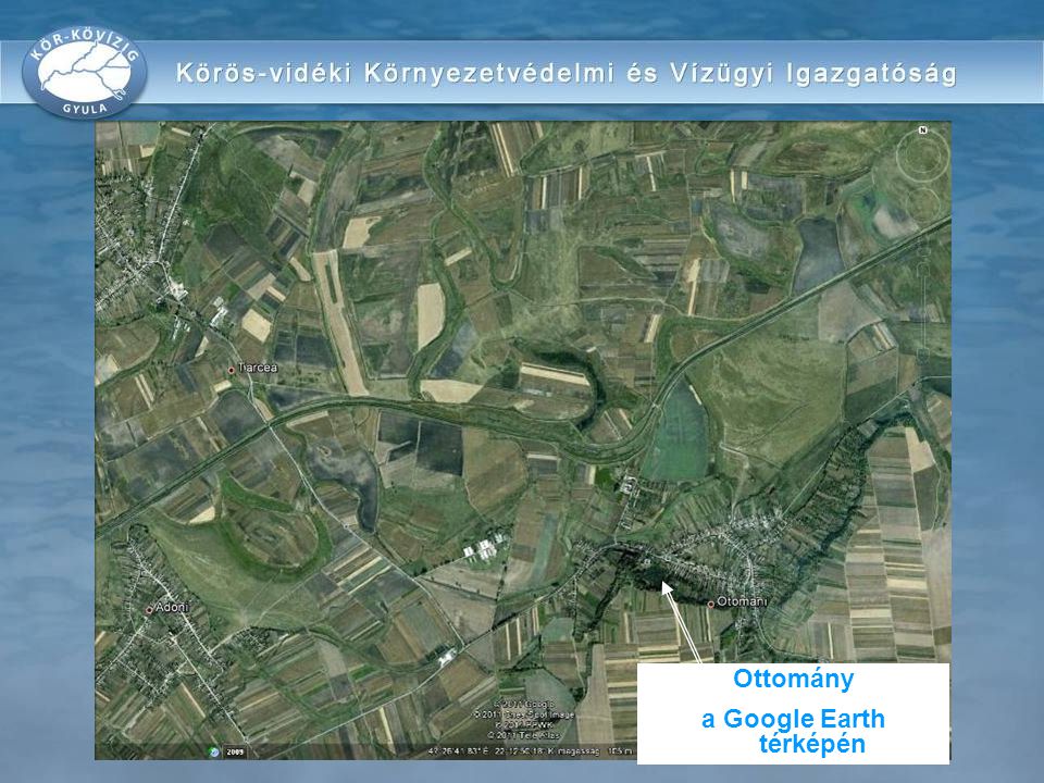 Közelítő térkép Ottomány a Google Earth térképén