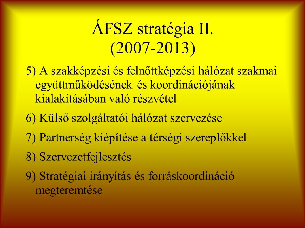 ÁFSZ stratégia II.