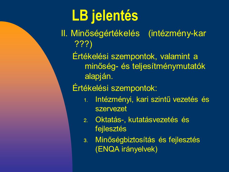 LB jelentés II.