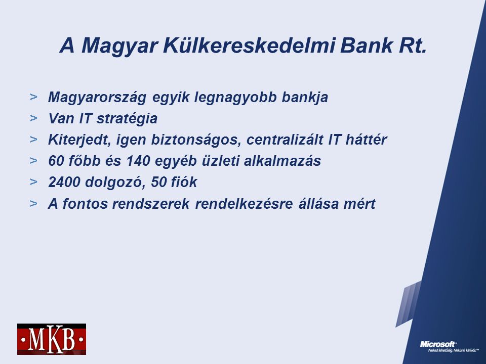 A Magyar Külkereskedelmi Bank Rt.