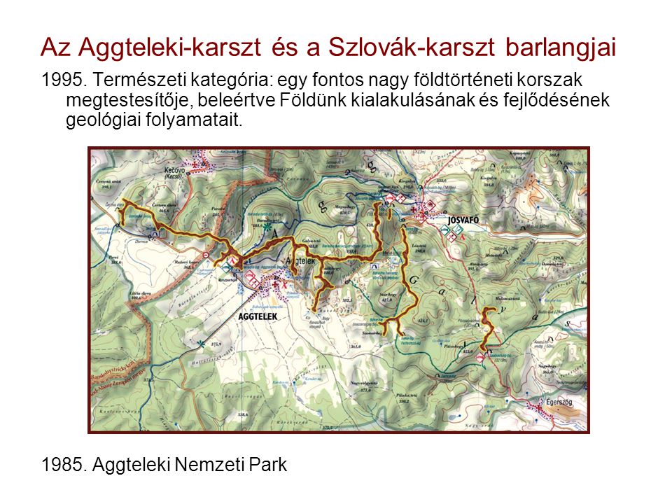 Az Aggteleki-karszt és a Szlovák-karszt barlangjai 1995.