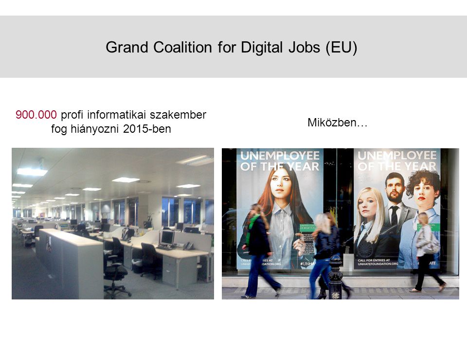 Grand Coalition for Digital Jobs (EU) profi informatikai szakember fog hiányozni 2015-ben Miközben…