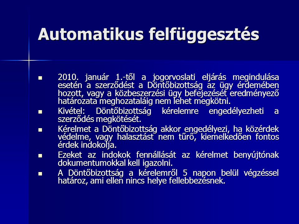 Automatikus felfüggesztés  2010.