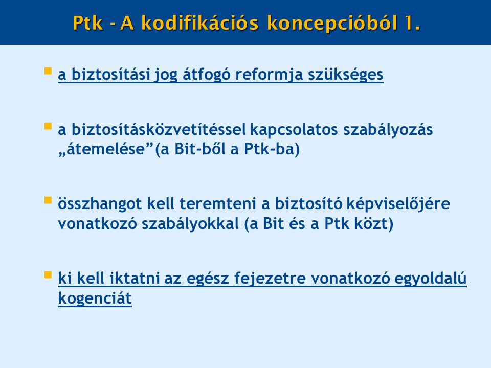 Ptk - A kodifikációs koncepcióból 1.