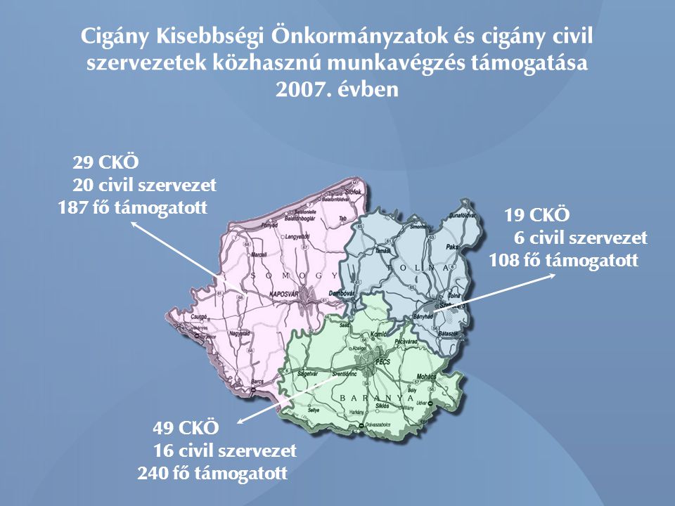 Cigány Kisebbségi Önkormányzatok és cigány civil szervezetek közhasznú munkavégzés támogatása 2007.