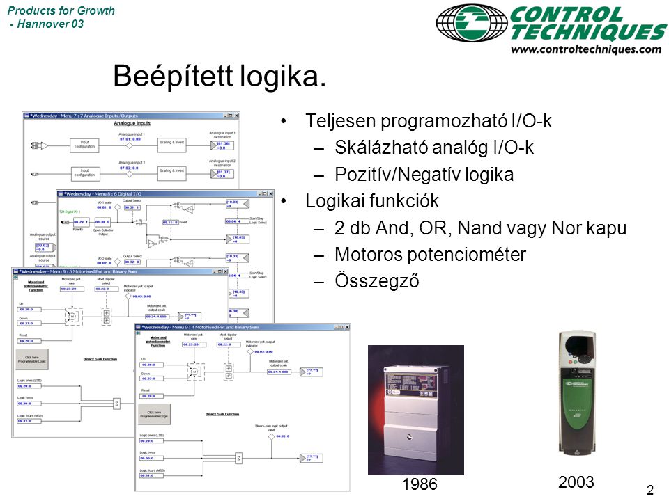 2 Products for Growth - Hannover 03 Beépített logika.