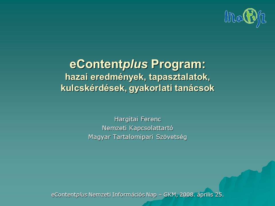 eContentplus Nemzeti Információs Nap – GKM, április 25.
