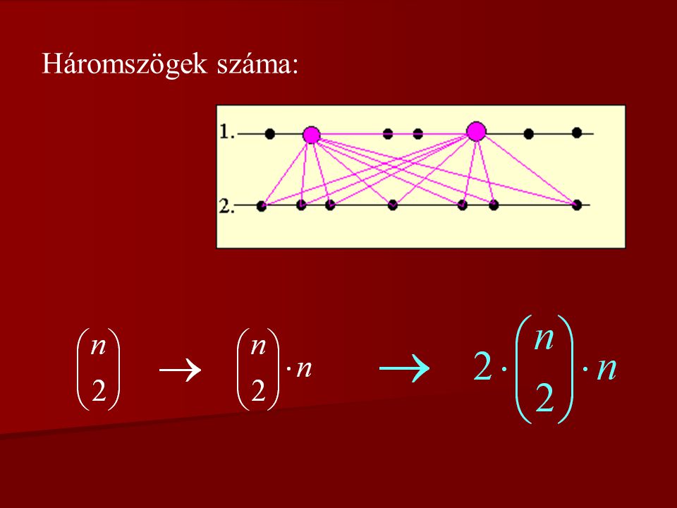 5. feladat Adott két párhuzamos egyenes; mindkettőn kijelöltünk n db (de legalább 2) pontot.
