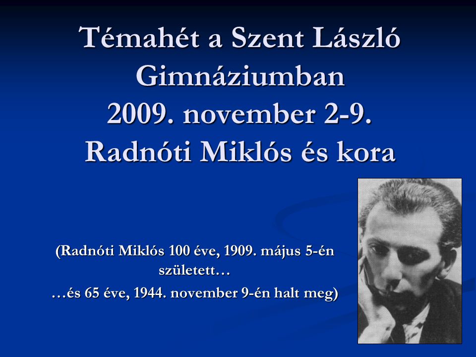 Témahét a Szent László Gimnáziumban november 2-9.