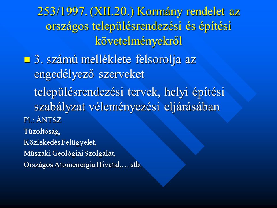 253/1997. (XII.20.) Kormány rendelet az országos településrendezési és építési követelményekről 3.