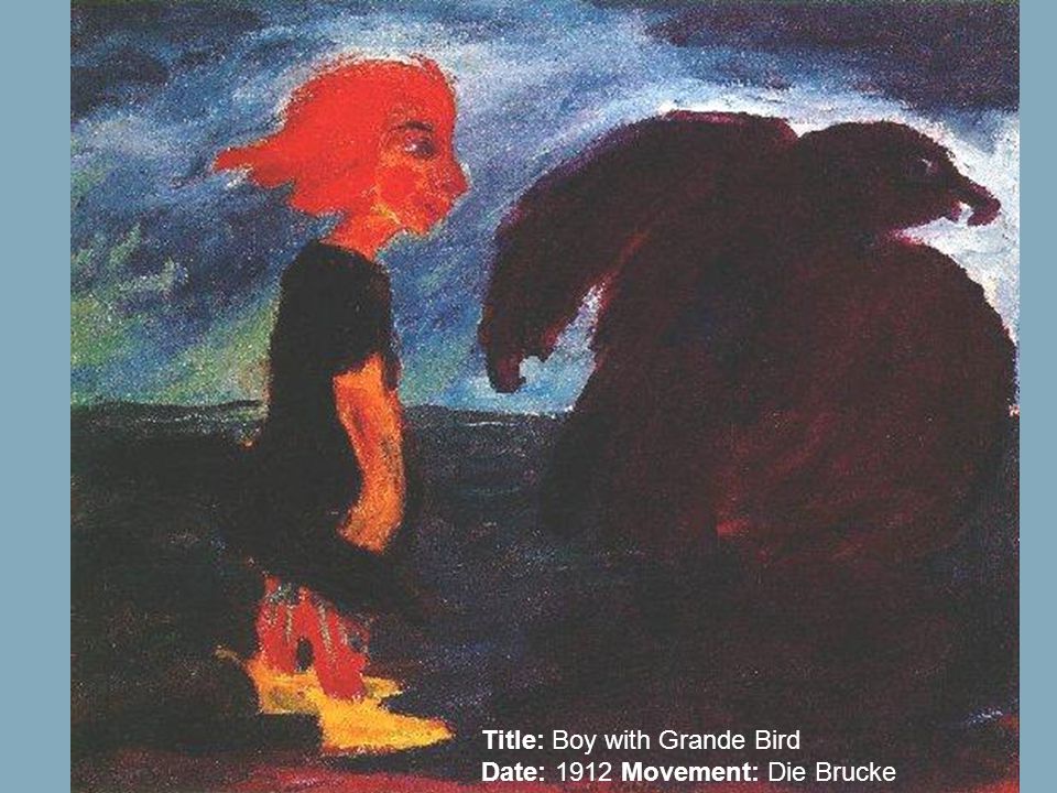 Title: Boy with Grande Bird Date: 1912 Movement: Die Brucke