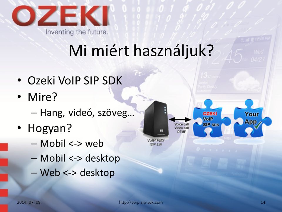 Mi miért használjuk. Ozeki VoIP SIP SDK Mire. – Hang, videó, szöveg… Hogyan.