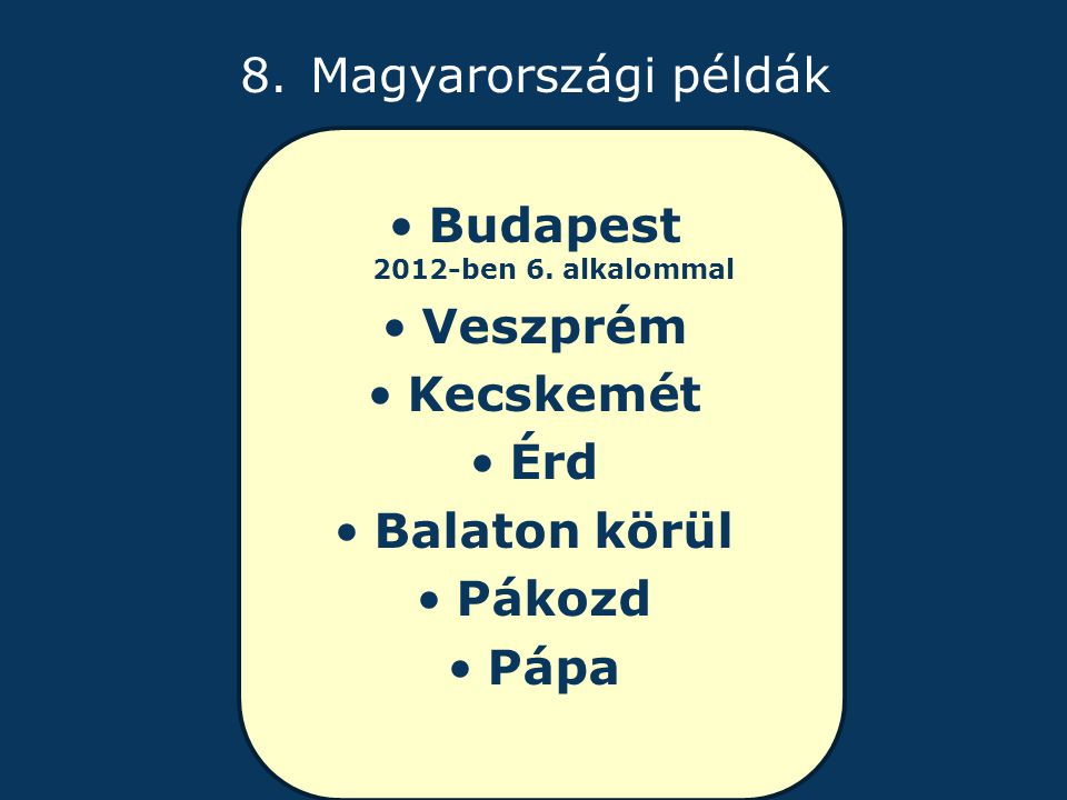 8. Magyarországi példák Budapest 2012-ben 6.