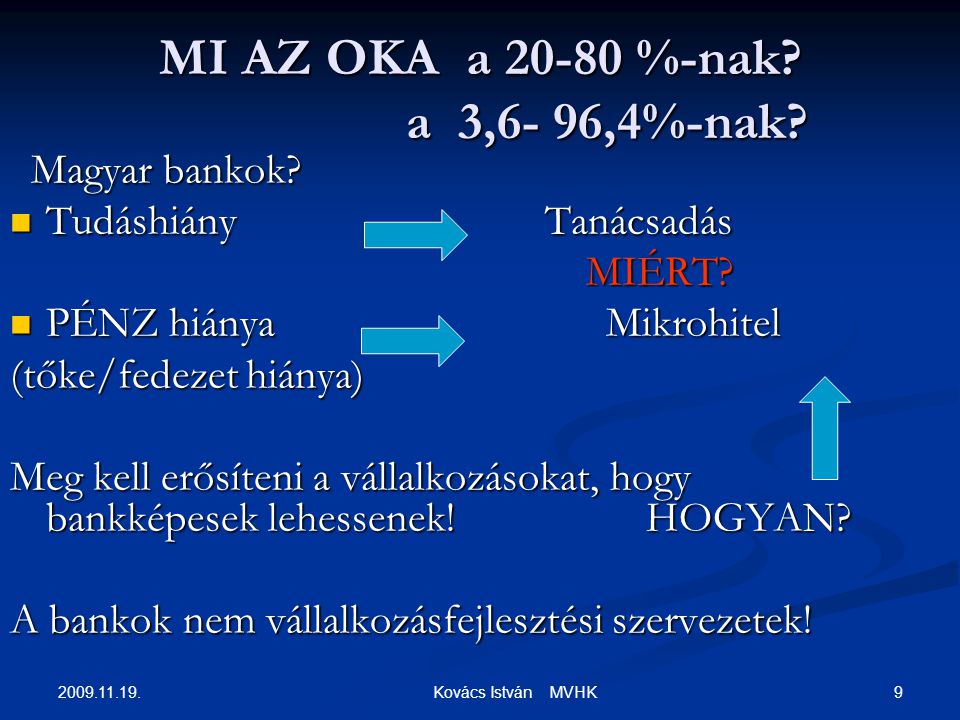 Kovács István MVHK MI AZ OKA a %-nak.