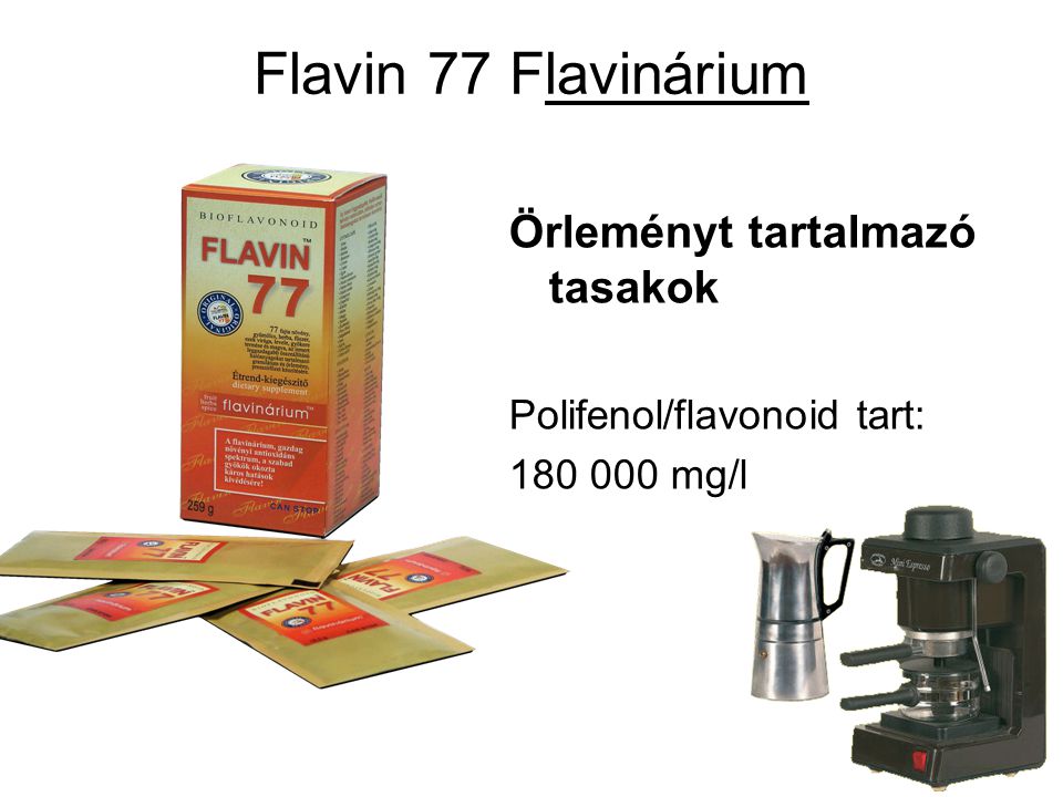 Flavin 77 Flavinárium Örleményt tartalmazó tasakok Polifenol/flavonoid tart: mg/l